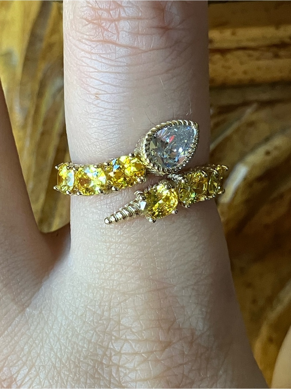 Judith Ripka Simulated Diamond Ring Size 8